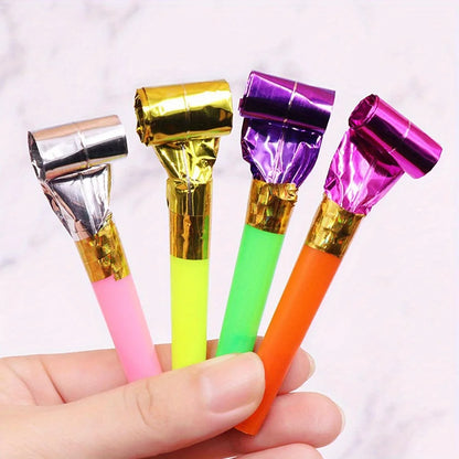 28/56pcs Long Nosed Whistle Creative Party Sounding Atmosphere Making Props Plastic Party Blowers Fun Whistles ZSY
