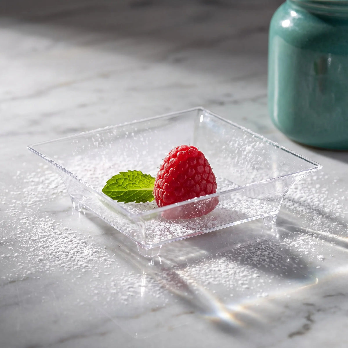 50pcs Clear Plastic Mini Dessert Plates Small Appetizer Dishes Salad Snack Trays Sauces Tastings Wedding Party Supplies