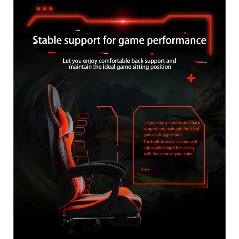LED RGB Massage Computer Chair Can Lie Office Chair Anchor Gaming Chair