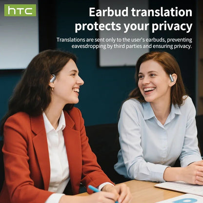 HTC NE38 Bluetooth V6.0 Earphone AI Translation Earbuds OWS Titanium-Wire Wireless Headphones HD Calls Ultralight Earhook