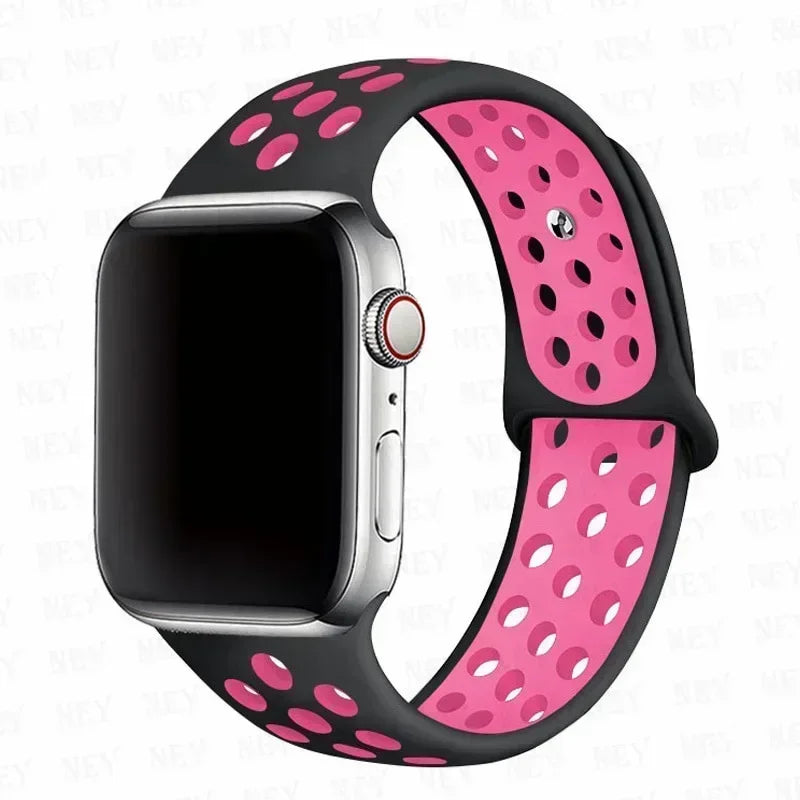Silicone Sport Straps For Apple Watch 10 Band 45mm 44mm Ultra2 49mm 38/40mm 41mm 42 46mm Bracelet iWatch Series 8 7 6 4 5 3 9 SE