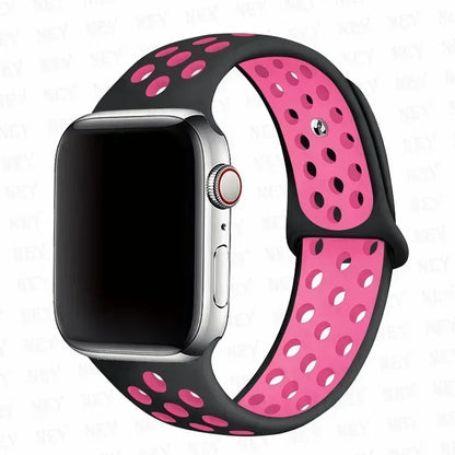 Silicone Sport Straps For Apple Watch 10 Band 45mm 44mm Ultra2 49mm 38/40mm 41mm 42 46mm Bracelet iWatch Series 8 7 6 4 5 3 9 SE