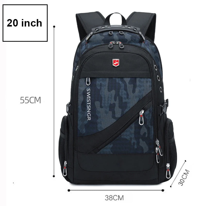 2026 Waterproof 17/20 Inch Laptop Backpack Men Airplane Travel Everyday Backpacks Women Oxford Rucksack Male School Bag Mochila