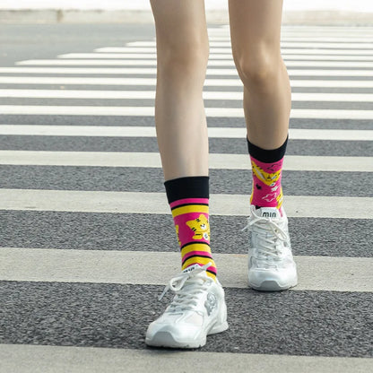 1 Pair Man Women Sock Original AB Tide Socks Colorful Cat Dog Koala Cow Cotton Socks Four Seasons Unisex Socks for Birthday Gift