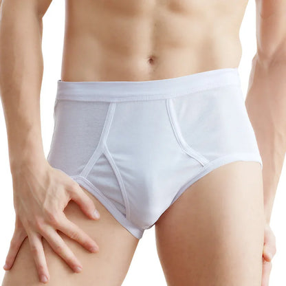 2Pcs/lot Men's Underwear 100%Cotton Briefs Sexy U Pouch Solid Color High Waist Panties Breathable Comfortable Male Underpants