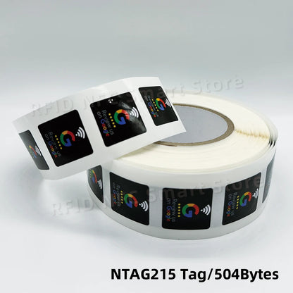 NFC215 Google Review Stickers 504Bytes 30mm Waterproof NFC Review Sticker Review Us on Google Sticker 13.56MHz NFC Tags Stickers