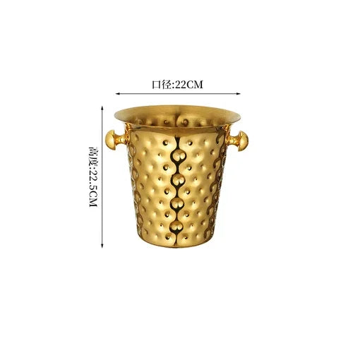 European Stainless Steel Ice Bucket Beer Red Wine Juice Drink Cooler Bar Family Party Champagne Ice Bucket Bar Wine Accessories