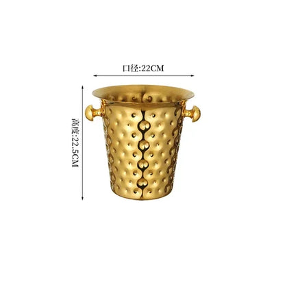 European Stainless Steel Ice Bucket Beer Red Wine Juice Drink Cooler Bar Family Party Champagne Ice Bucket Bar Wine Accessories