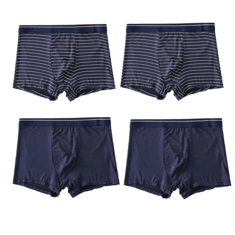 4pcs Men's Boxer Underpants Cotton Homme Panties Men Underwear Shorts Elastic Breathable Fashion Sexy Set Male Boxershorts Soft
