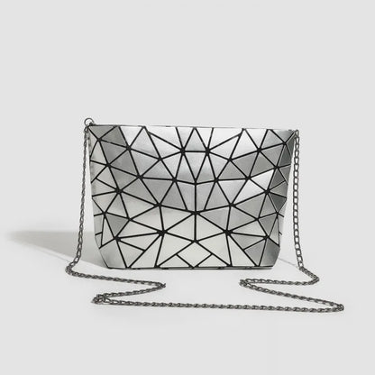 Women's Stylish Foldable Rhombus-Patterned Crossbody Bag, Korean and Japanese Trendy Shoulder and Handbag, Popular Fashion Item