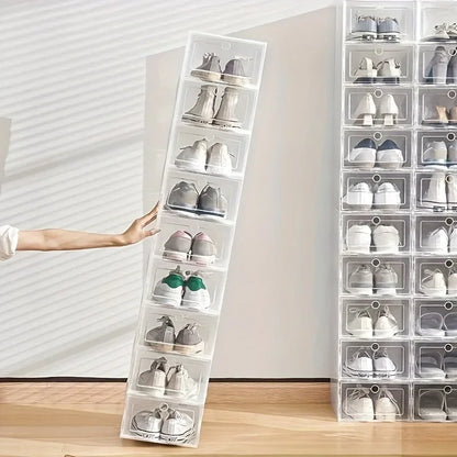 1/6PCS 33x23x14cm Plastic Shoes Case Drawer Case Thickened Transparent Shoebox Shoe Organizer Plastic Shoe Boxes Stackable Box