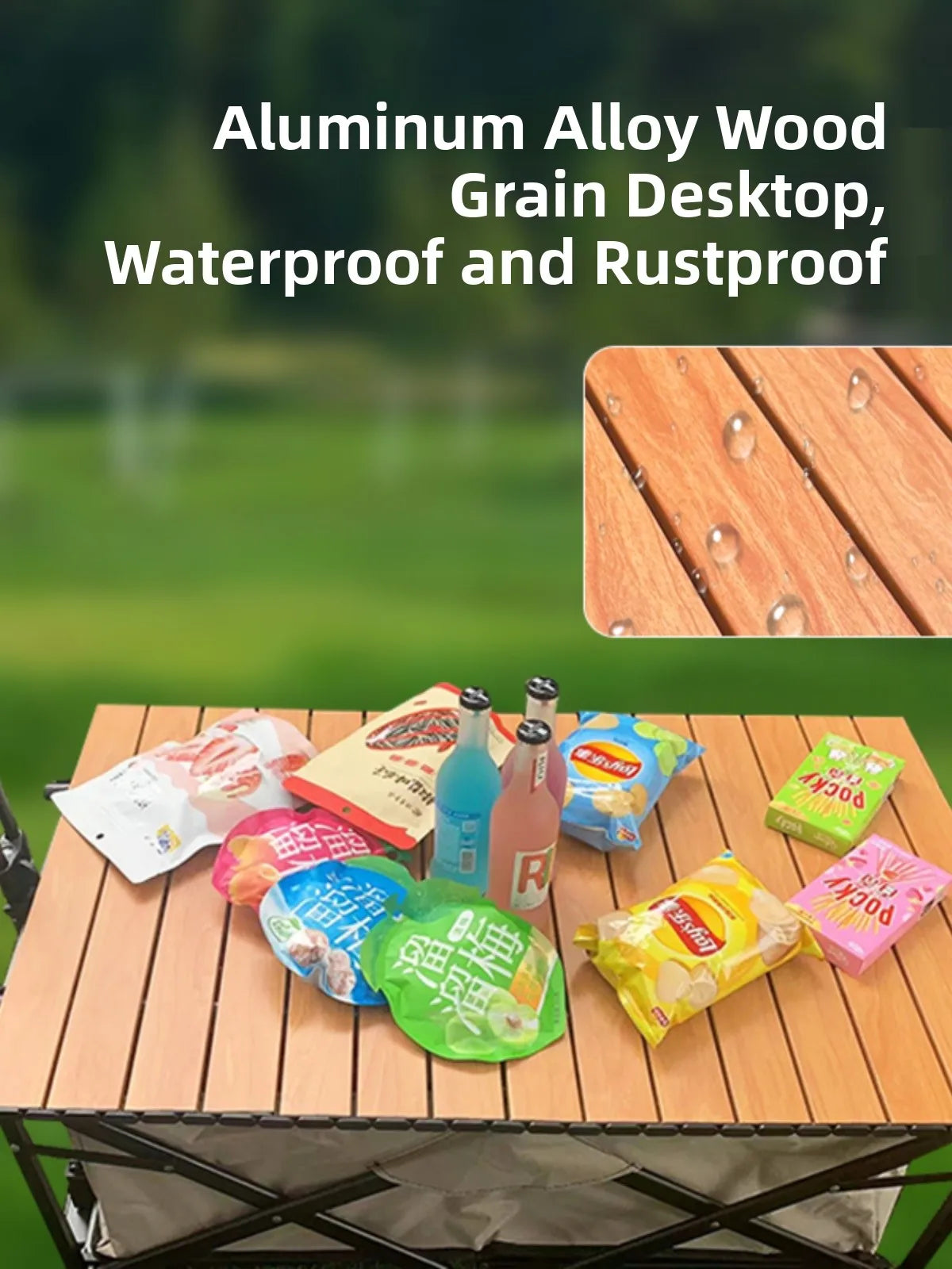 Outdoor Camping Table Board Portable Folding Picnic Tabletop Leisure Furniture Caravan Table Top Picnic Tabletop Roll up Table