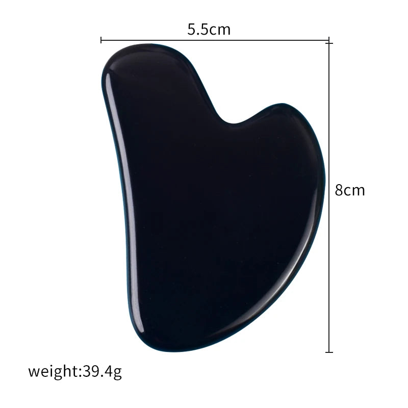 Wholesale Various Shape Black Obsidian Face Gua Sha Tool Sawtooth SPA Massager Acupuncture Facial Beauty Product For Health Care