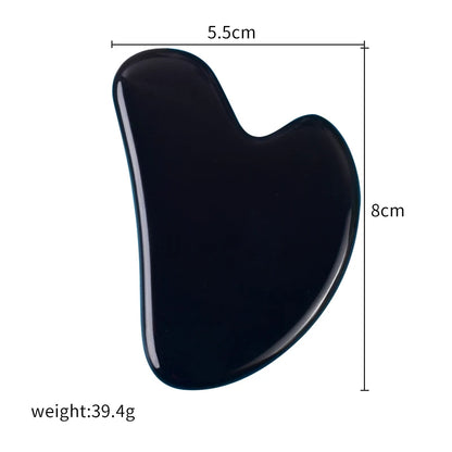Wholesale Various Shape Black Obsidian Face Gua Sha Tool Sawtooth SPA Massager Acupuncture Facial Beauty Product For Health Care