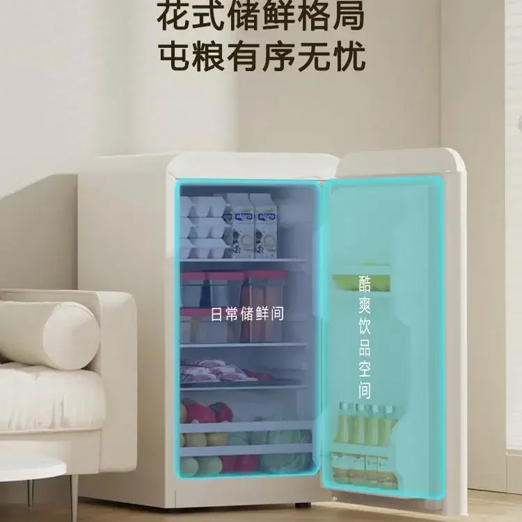 Chigo orange retro single door refrigerator, small medium family kitchen, refrigerator
