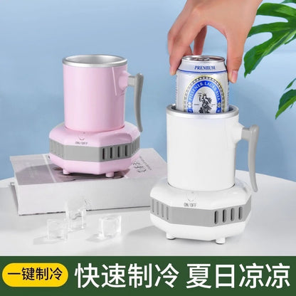 Portable Mini Beverage Cooler Cup, Quick Cooling Drink Chiller for Beer Milk Juice, Personal Cooling Device for Office Dorm Use