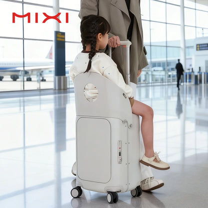 Mixi New Design 20 Inch Ride On Suitcase for Kids Luggage with Seat PC Aluminum Frame Check in Lugguage