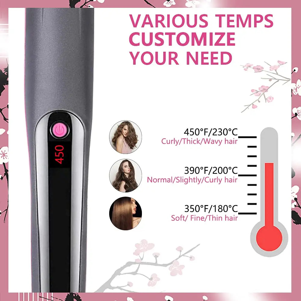 Hair Straightener Brush Iron Professional Hair Tools Straightening Comb LCD Hair Comb Wet And Dry Hair Straightener & Curler