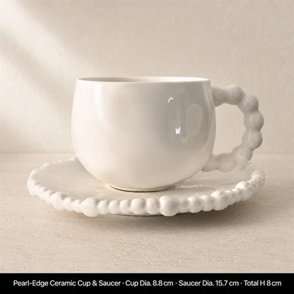 Color Value White French Pearl Edge Ceramic Dinnerware Set Elegant Steak Plate Bowl for Home Kitchen Dining