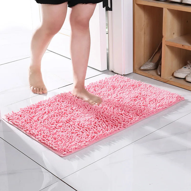 1pc 50*80 Cm Non-Slip Bath Mat Shaggy Durable Bath Rug for Bathroom Plush Carpet for Bathtubs Rain Absorbent Free Shipping