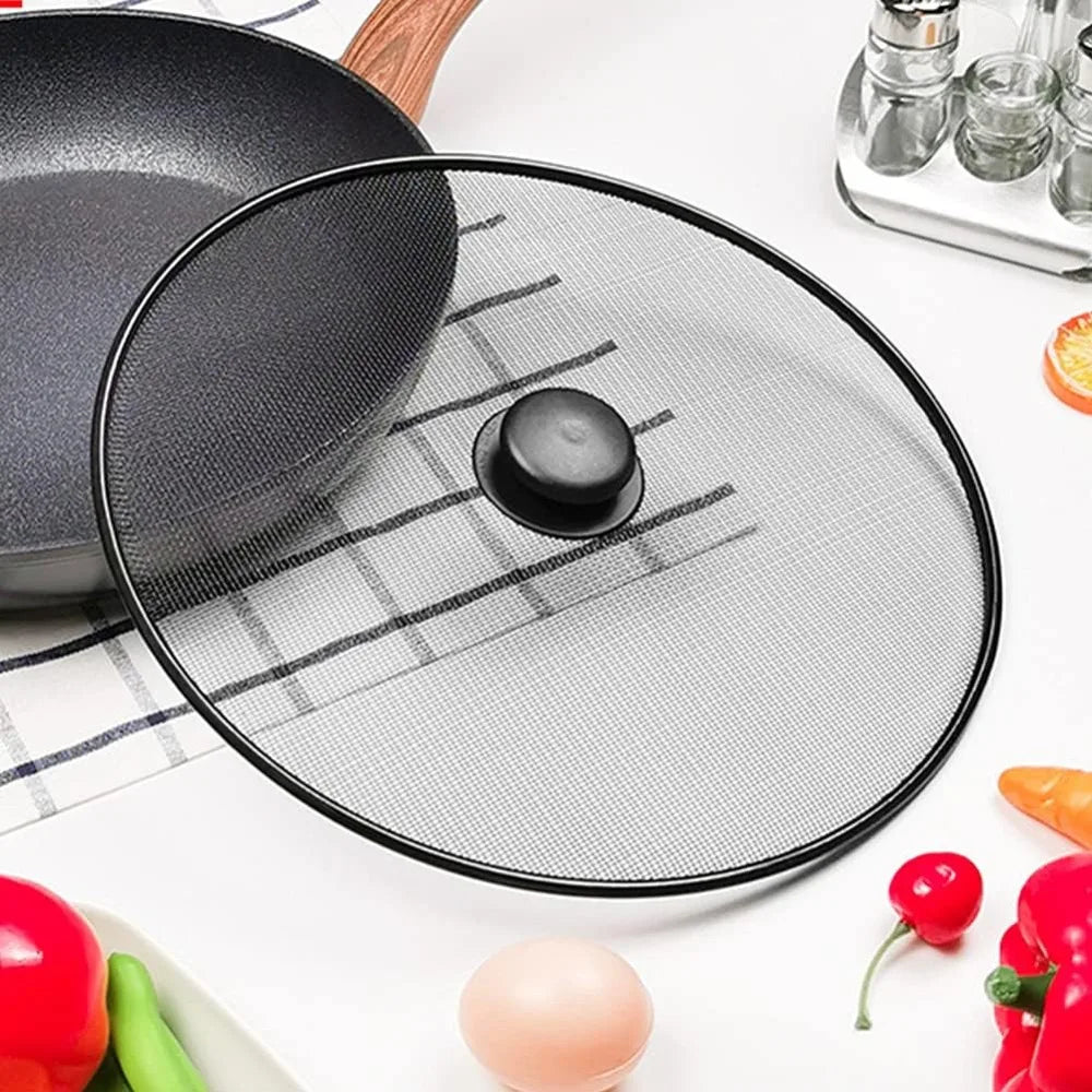 3Pcs 25+29+33cm Splatter Screen, Frying Pan Splatter Screen, Splash Guard Lid with Knob, Extra Fine Mesh Splash Guard Pot Lid