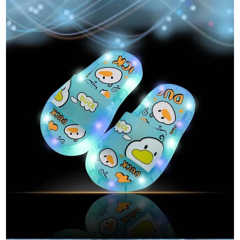 Flip Flops Toddler Light Up Slippers Children LED Kids Slippers Baby Bathroom Sandals Kids Shoes For Girl Boys