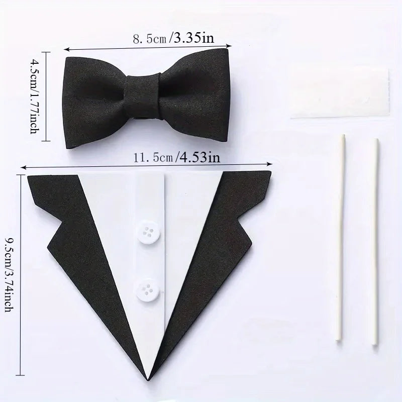 Eva Suit Bow Tie Happy Fathers Day Cake Topper Father Birthday Dad Decoration Baking Decorating Tools Party Favors