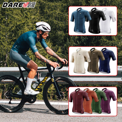 DAREVIE Cycling Jersey SPF 50 Anti-UV Training Level Slim Fit Small Size Men Women Man Cycling Maillot Bike Jersey Cycling Shirt