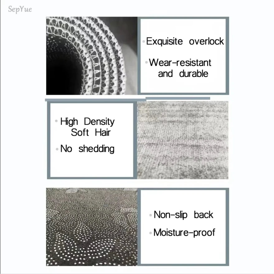 VIKAMA Simple And Light Luxury Living Room Carpet, Bedroom Anti-Slip And Anti-Stain Sofa, Coffee Table Carpet, Home Decoration