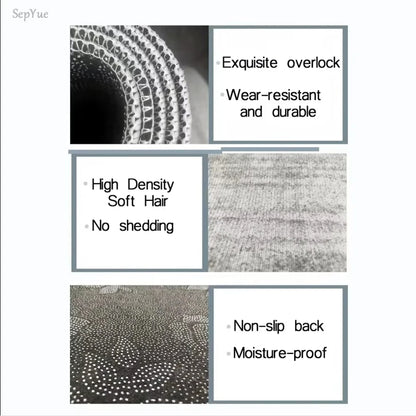 VIKAMA Simple And Light Luxury Living Room Carpet, Bedroom Anti-Slip And Anti-Stain Sofa, Coffee Table Carpet, Home Decoration