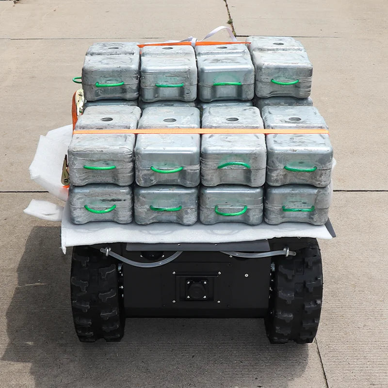 High Capacity Platform Delivery Robot with Superior Shock Absorption System, Customizable High Speed Industrial Chassis