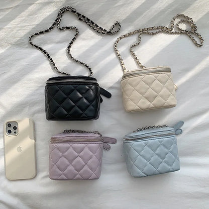 Bag Women's Korean Niche One Shoulder Crossbody Rhombus Chain Bag Premium Sensory Red Packet Fashion Mini Box Bag