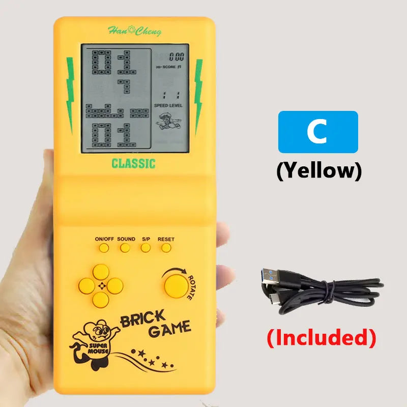 Rechargeable Retro Handheld Game Player Type-C Charge Nostalgic Game Console with Switch for Tetris Machine Boy Puzzle Toys Gift