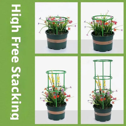 3 Layers Plant Support Plant Stakes Round Plant Support Ring Plastic Plant Cage Holder Flower Pot Climbing Trellis