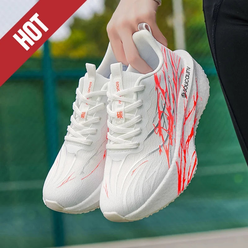 Running Shoes Carbon Board Speciality Marathon Men Sports Breathable Lightweight Women's Comfortable Athletic Nonskid Sneakers