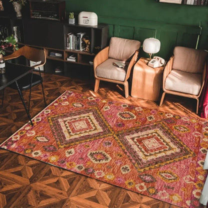 Bohemian Style Non-slip Rug Pastoral Persian Style Non-slip Doormat Suitable for Living Room Sofas and Bedroom Coffee Tables