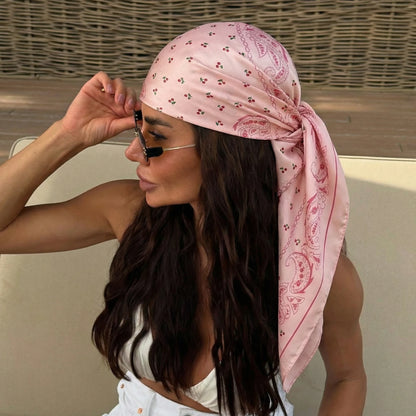 2026 Dot Print Square Scarf For Women Silk Shawl Neckerchief Female Hair Bands Head Wraps Headband Foulard Satin Hijab Bandana