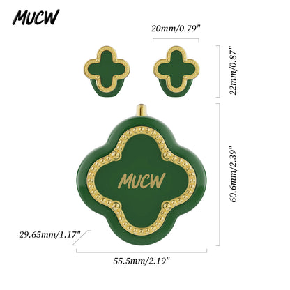 Luxury Four‑Leaf Clover TWS Earbuds MUCW CO06 Bluetooth 6.0 ENC Noise Cancelling Headset Light Weight Fashion Jewelry Earphone Gift for Ladies Daily Wear