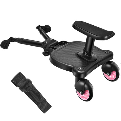 Universal Strollers Step Board Adapter with Seat Second Child Jogger Twins Scooter Baby Pram Hitchhiker Bumper