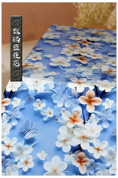 Digital Printed Rayon Fabric Summer By Meters for Women Dress Pajamas Cool Blankets Diy Sewing Soft Smooth Floral Textile Cloth