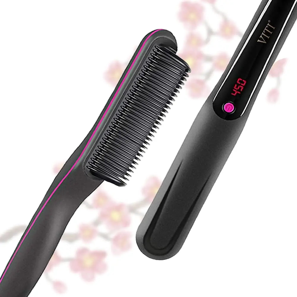 Hair Straightener Brush Iron Professional Hair Tools Straightening Comb LCD Hair Comb Wet And Dry Hair Straightener & Curler