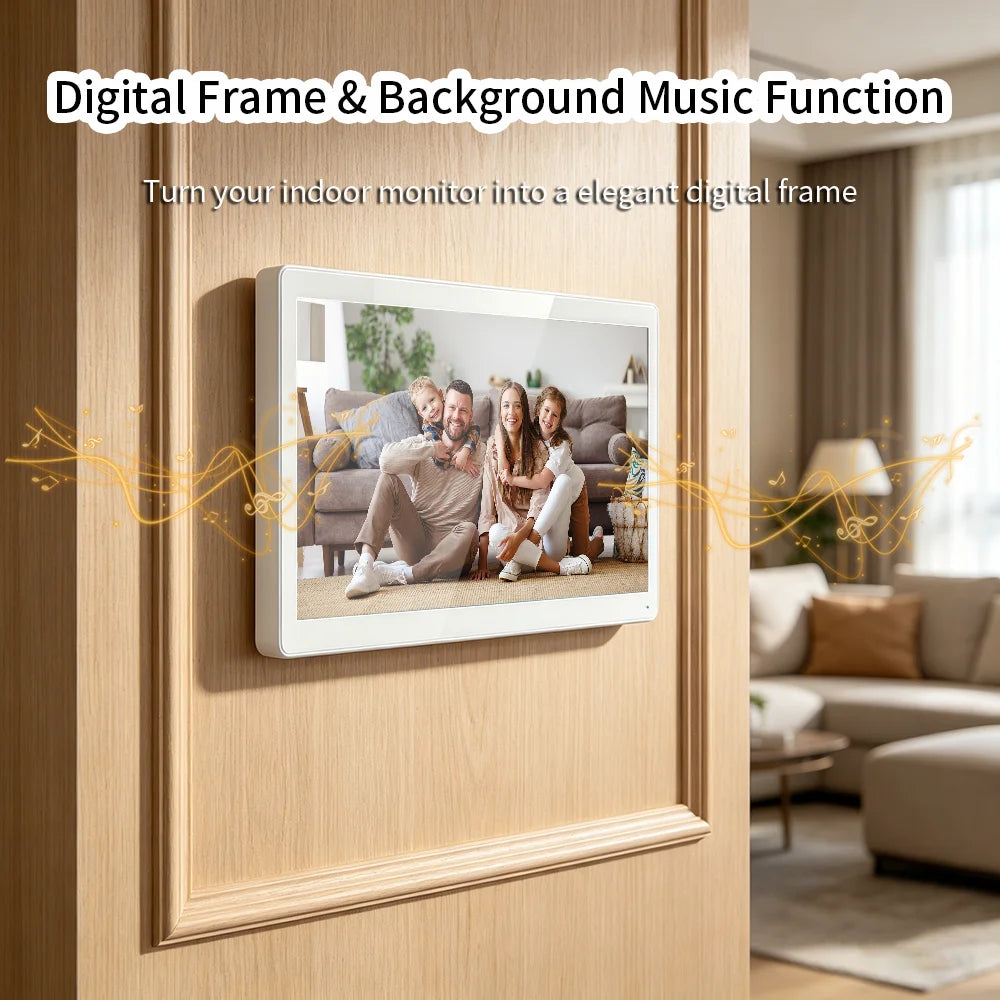 ANJIELO Fingerprint 5in1 Unlock Doorbell Video Intercom Touch Screen Video Doorphone 1080P Tuya Security Protection 3 Monitor