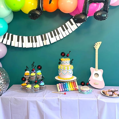 Music Party Cake Topper Guitar CD Optical Disc Musical Note Happy Birthday Decoration Baby Shower Party Dessert Baking Supplies
