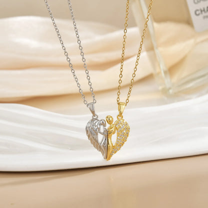 LATS New Stainless Steel Magnetic Sun Moon Couple Necklace Fashion Chain for Men and Women Good Friend Gifts Trend Jewelry