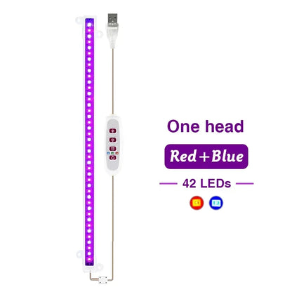 LED Grow Light 5V USB Plug Full Spectrum Led Bar Lamp for Plants High Luminous Efficiency 30cm for Grow Tent Greenhouses Flowers