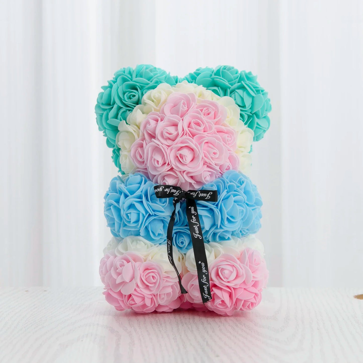 Rose Flower Bear Hand Made Rose Teddy Bear Gifts for Women Valentine's Day Mothers Day Wedding Anniversary