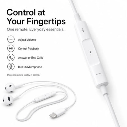 Official Apple EarPods Wired Earphones 3.5mm Lightning USB-C Connector with Mic Volume Control for iPhone iPad Mac