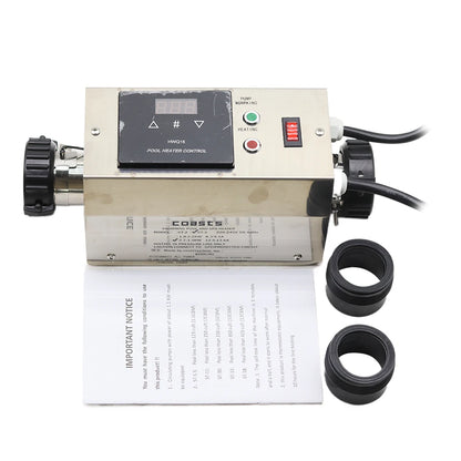 NEW 3KW 220V Pool Heater Electric Swimming Pool and SPA Bath Heating Tub Water Heater Thermostat Swimming Pool Accessories
