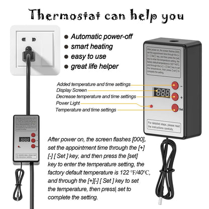 110V/220V 2000W Electric Heater Boiler Water Heating Elements Portable Immersion Thermostatic Heater for Bathroom Swimming Pool