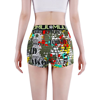 Women's Cotton Print Cartoon Boxer Briefs Boyshort Ladies Breathable Comfortable Elastic Safety Panties Female Underwear Shorts